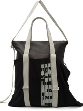 Rick Owens Black and White Logo Toiletry Bag